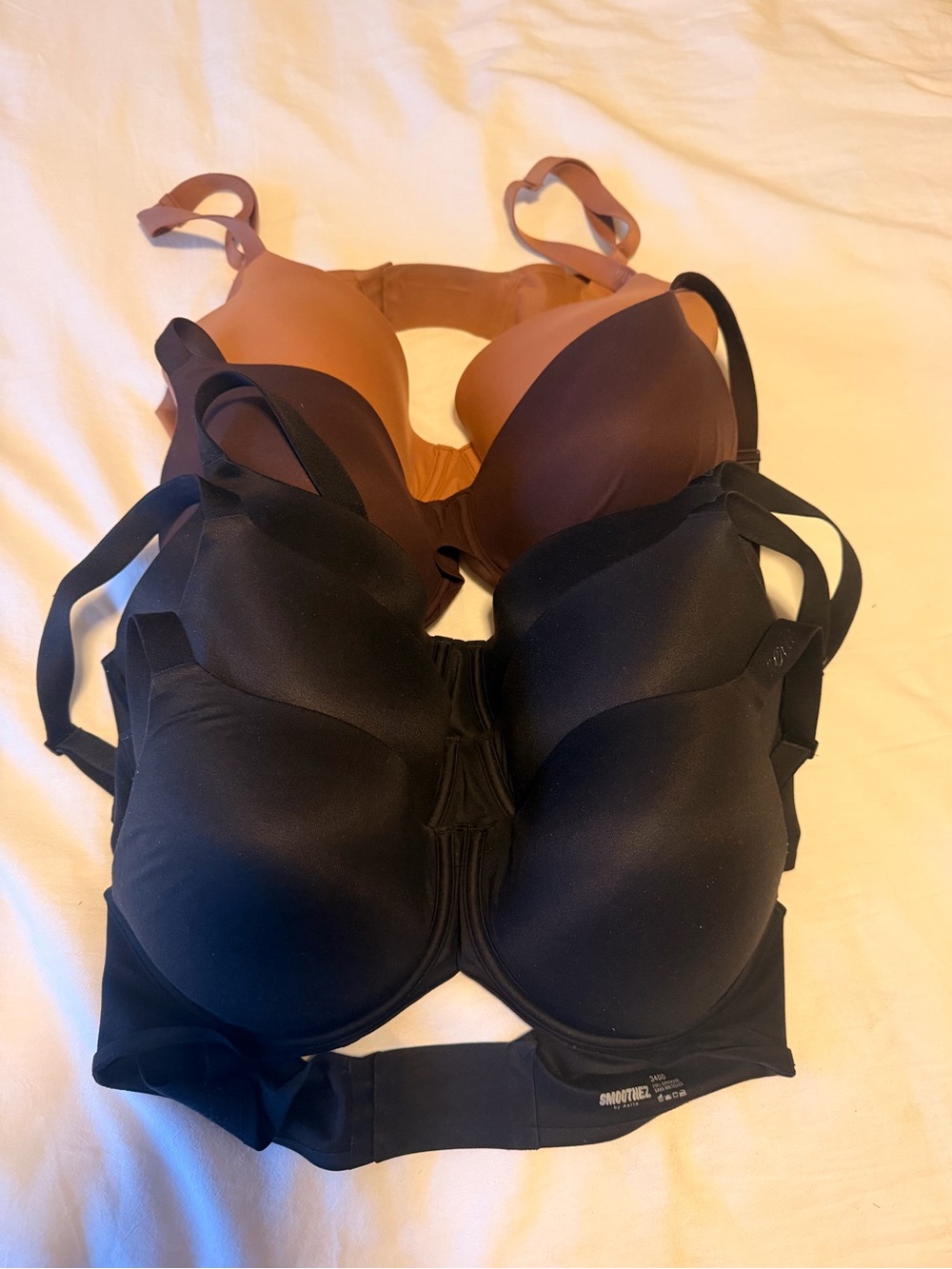 Lot of 5 Aerie Smoothez Full Coverage Lightly Lined Bras 34DD | Black and Brown